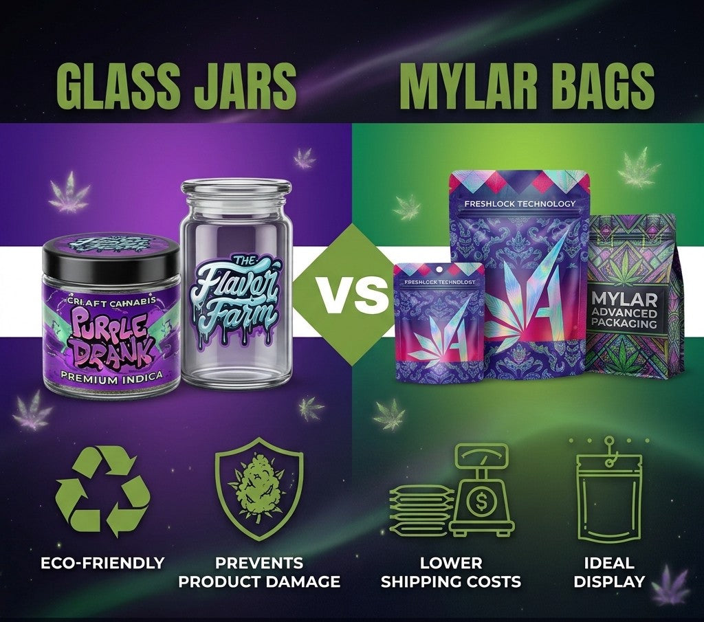 Glass Jars vs. Mylar Bags: Choosing the Right Packaging for Your Brand