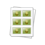 Rectangle shaped labels with raised UV and Foil Embellishments on a white sheet.