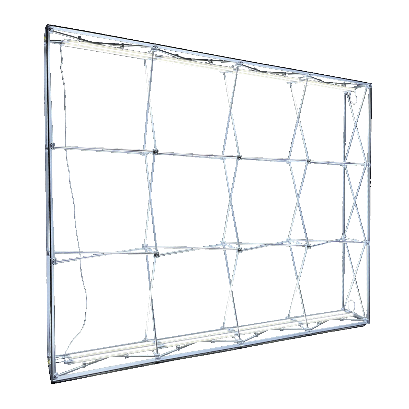 Structure of the LED back-lid wall display for tradeshows.