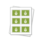 Rectangle shaped labels on a white sheet.