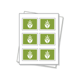 Rectangle shaped labels on a white sheet.