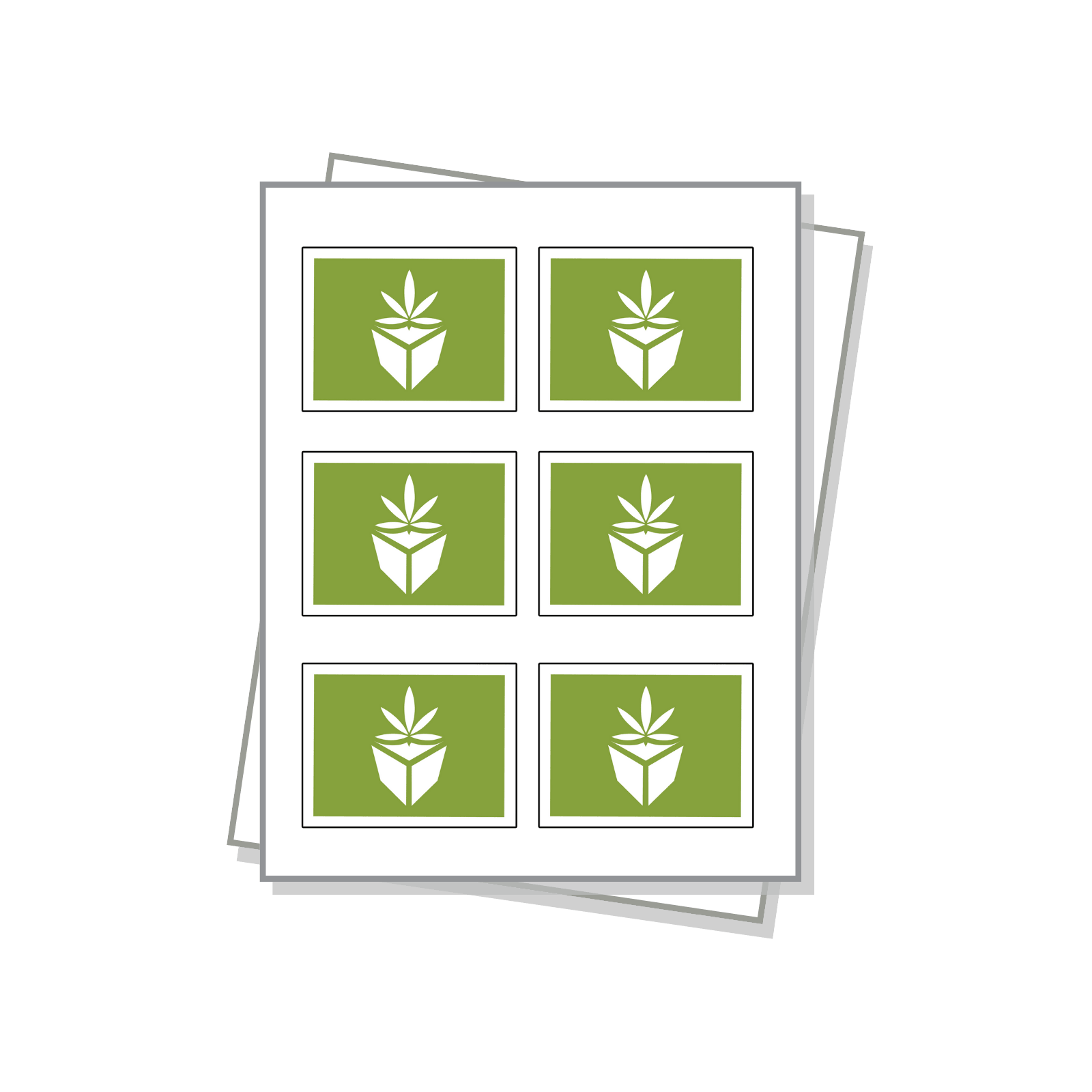 Rectangle shaped labels on a white sheet.