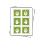 Square Shaped Labels on a white sheet.